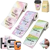 3 Rolls Flower Thermal Labels Gradient Colorful Sticker for Phomemo M110 M220 M221 M120 M200 Label Maker Printer,1.96x1.96in Waterproof Labels Paper for Address,DIY,Design,Price,Thanks