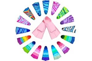 Fadgesy Swimming Training Fins,Comfortable Silicone Flippers for Swimming and Diving,Size Suitable Kids Girls Boys Adult