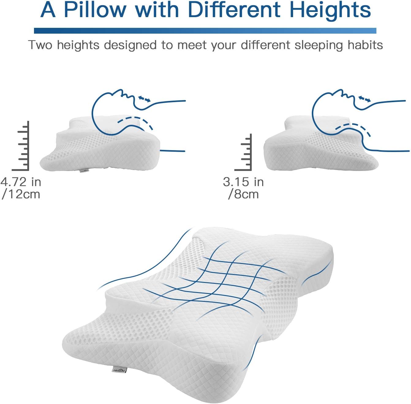 Dualcore Ergonomic Memory Foam Neck Pillow, Orthopedic Contour