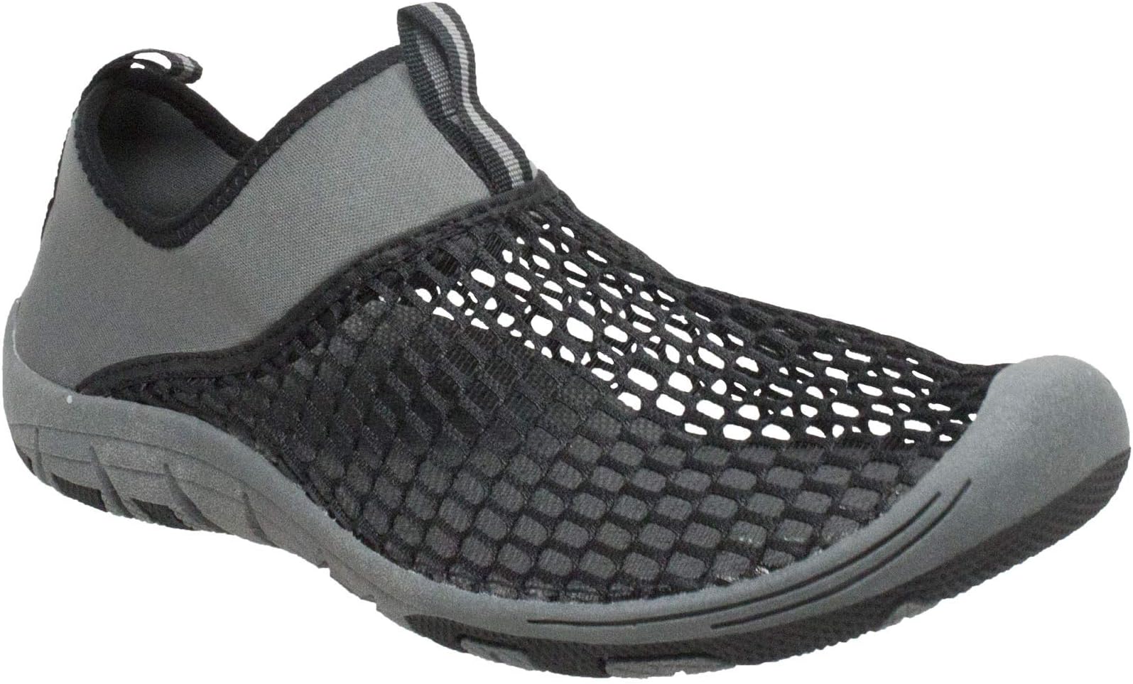 Man's Water Sports Triple Lightweight Layer Mesh Shoes for Men - Easy On and Off, Neoprene Collar, Durable 2-Tone Non Skid Grippy Rubber Outsole