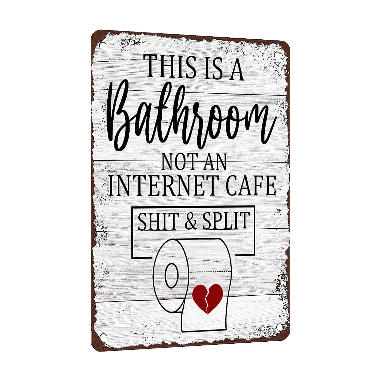 VIVENBOPTI Decor Signs Metal Tin Sign Funny Sarcastic Party Wall Art Decor Toilet Signs For Bathroom Door Restroom Door Signs This Is A Bathroom Not An Internet Cafe Sign 12x8 Inches