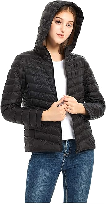 short down jacket with hood
