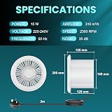 HG Power 150mm Reversible Extractor Fan with Remote Control White view 5