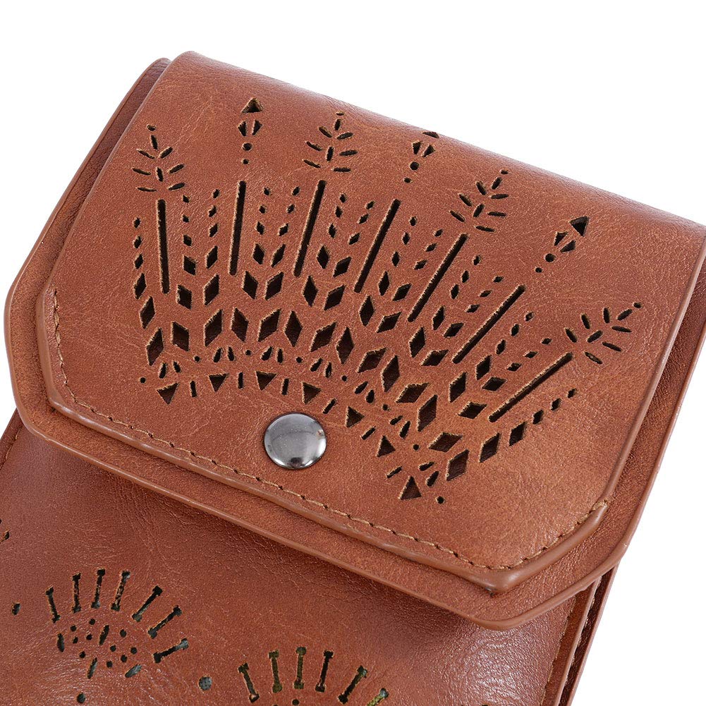 TENXITER Women Hollow Texture Small Crossbody Bags Cell Phone Purse Wallet for Girl (Brown)