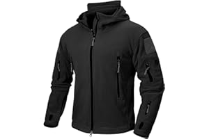 NAVEKULL Men's Tactical Hoodie Fleece Jacket Winter Warm Full-Zip Military Army Outdoor Hiking Coat with 7 Zip-pockets
