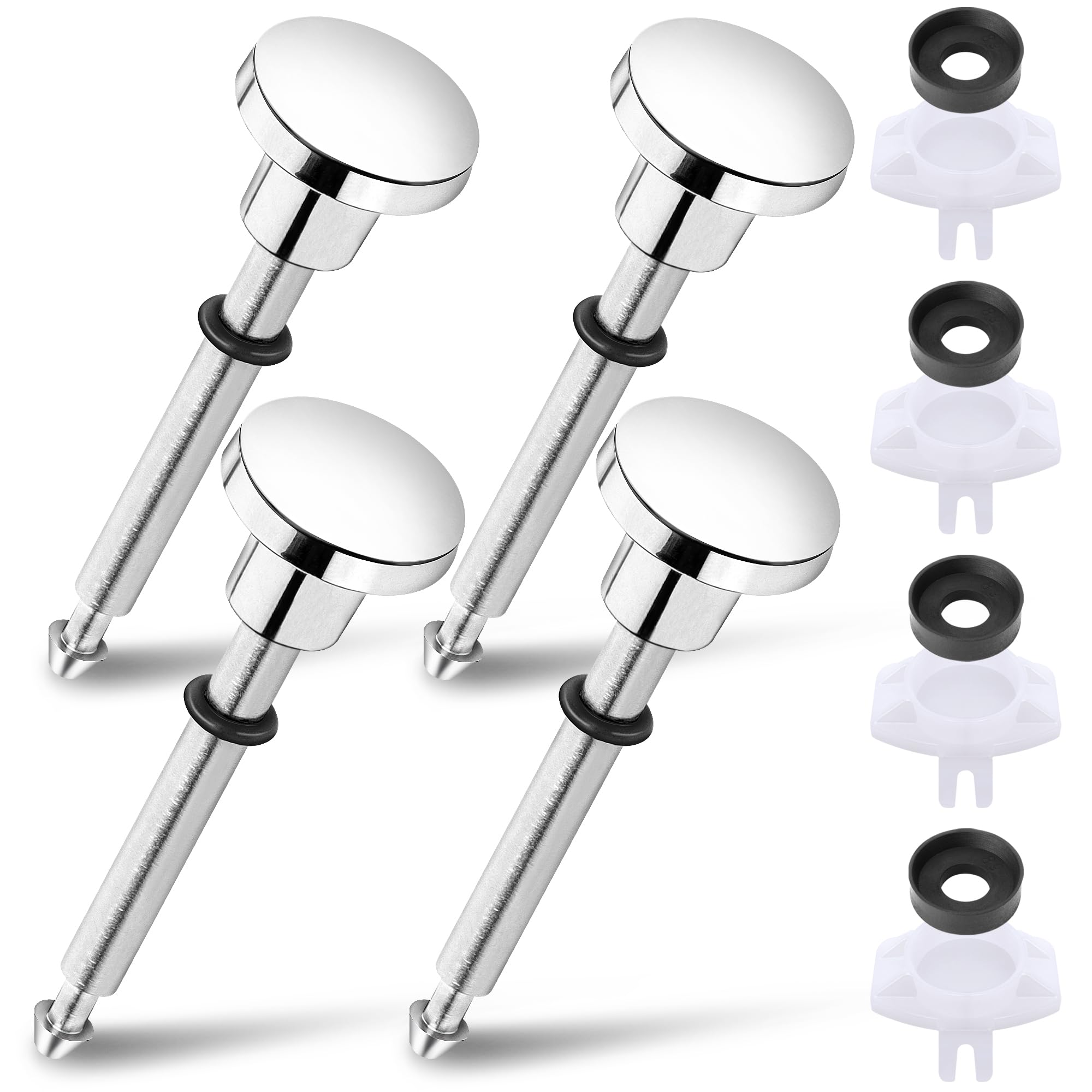 Photo 1 of Nkiy Quen Set of 4 Tub Spout Diverter Repair Kit with Electroplating Surface-Bathtub Spout with Diverter Repair Kit-Tub Faucet Repair Replacement Parts for Broken or Leaking Repairs