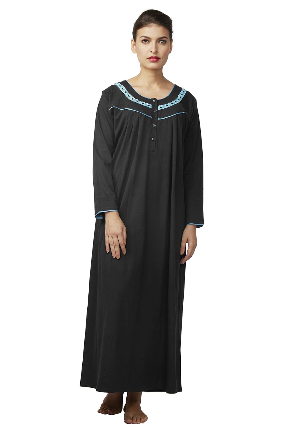 full sleeves night gown