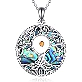 YFN Tree of Life Necklace Sterling Silver Celtic Knot Tree Pendant Jewelry Gifts for Women Men