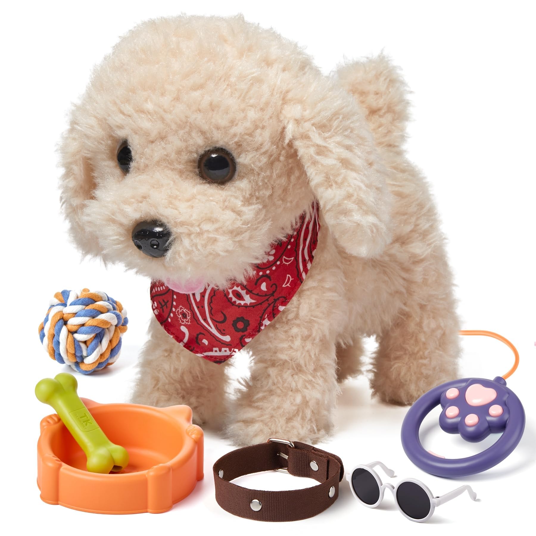 Photo 1 of TUMAMA Remote Control Electronic Plush Puppy Dog Toy, Fun Interactive Toys,Walks,Barks,Shake Tail,Dress Up Realistic Stuffed Animal Dog