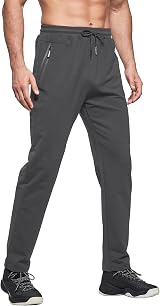HCSS Mens Joggers Tracksuit Bottoms Grey Open Hem Zip Pockets 70/25/5