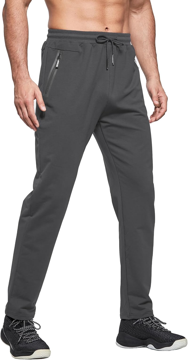 HCSS Mens Joggers Tracksuit Bottoms Grey Grey06 3XL Cotton Zip Pockets
