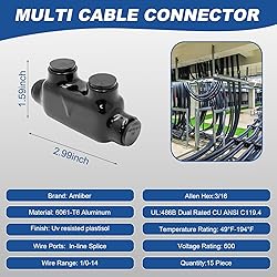 Black Insulated in-Line Splice Alumiconn Connector