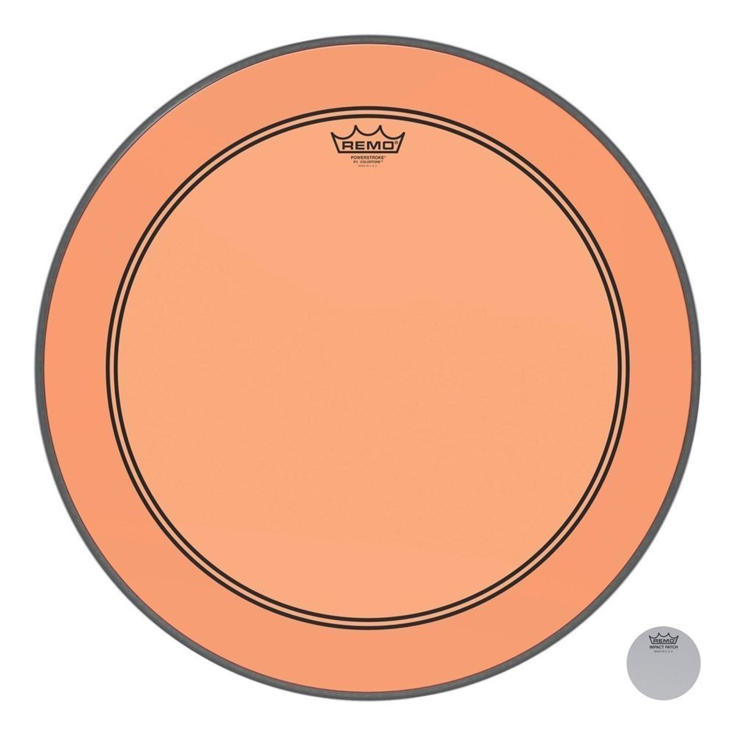 Remo drum head Colortone Powerstroke 3 clear 22" P3-1322-CT-OG orange