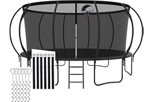 CITYLE Tranpoline 1500LBS 8 10 12 14 15 16 FT Tranpoline for Kids and Adults Tranpoline with Enclosure Net, Wind Stakes, Basketball Hoop, Heavy Duty Recreational Tranpolines - ASTM Approved
