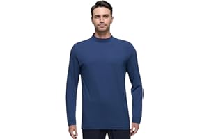 YAMXDM Long Sleeve Shirts for Men Mock Turtleneck Moisture Wicking Business Casual Pullover Undershirts Mens Tee Shirt Top