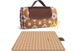 bopoobo Large Picnic Blanket, 80”x80” Waterproof Foldable Beach Blanket with 3-Layer Thick Rug, Pocket & 4 Stakes, Handy Picnic Mat Tote Perfect for Camping, Beach, Hiking, Grass, Machine Washable