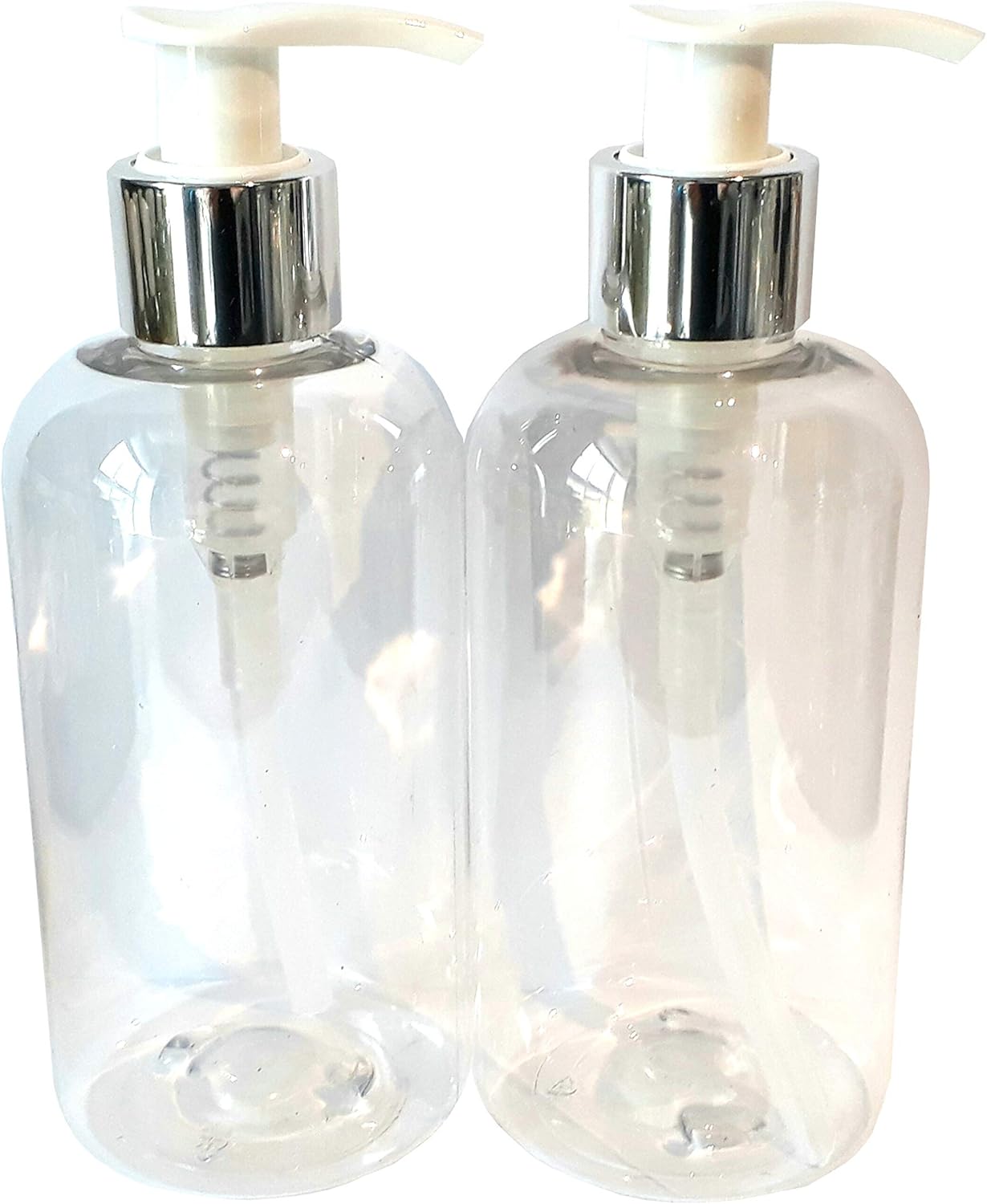 2 x 250 ml vacía botella de plástico blanco con dispensador de loción