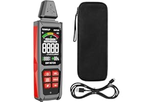 EMF Detector, TEMIRUP 5 in 1 Handheld EMF Meter Radiation Detector, Detects EF, RF, MF, WiFi Signal,Temperature, Humidity, Rechargeable EMF Reader with Large Color LCD for Home, Office, Ghost Hunting