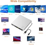 BUNUD External CD/DVD Drive USB 3.0 Type-C Lightscribe with SD/TF Slot view 7