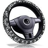 Skull Steering Wheel Cover,Non-Slip Breathable Neoprene Steering Wheel Covers,Horror Car Accessories and Car Decor,Skull Skeleton Gifts for Women,Men Universal 15 Inch Fit Auto,SUV,Truck