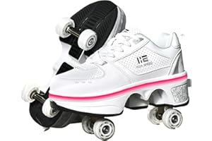 TAILORIA Four-Wheel 2-in-1 Roller Skate Shoes Unisex Skates Detachable Kids Sneakers with Wheels
