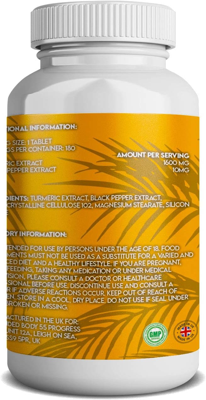 Grounded Turmeric Tablets 2,200mg with Black Pepper & Ginger 35:1 Extract, 120 count (Pack of 1) - Image 4