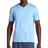 Gaiam Mens Everyday Basic V-Neck Top, Standard Fit, Stretch Midweight Material