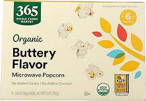 365 by Whole Foods Market, Organic Microwave Popcorn, 21 Ounce