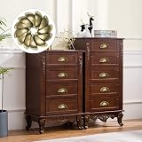 Juibao 12x Vintage Shell Cup Pull Handles Gold Bronze Retro Metal Cabinet view 6