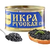 4.23oz Black Caviar Food, Classical Malossol Imitation Sturgeon Roe. | Pure Sea Salt Smooth &amp; Fresh - Blinis for Caviar.