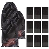 DIOMMELL 12 Pack Tall Boot Bags for Travel Non-Woven with Rope for Women Large Shoe Protector Cover Storage Organizers Pouch