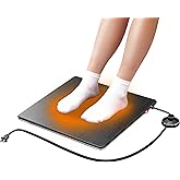 Under Desk Heated Foot Warmer Mat, Desk Heating Pad for Office/Home, Dual-Side Warmth, Foot Pedal On/Off, 70W Energy-Saving, Splashproof Office Heating Pad
