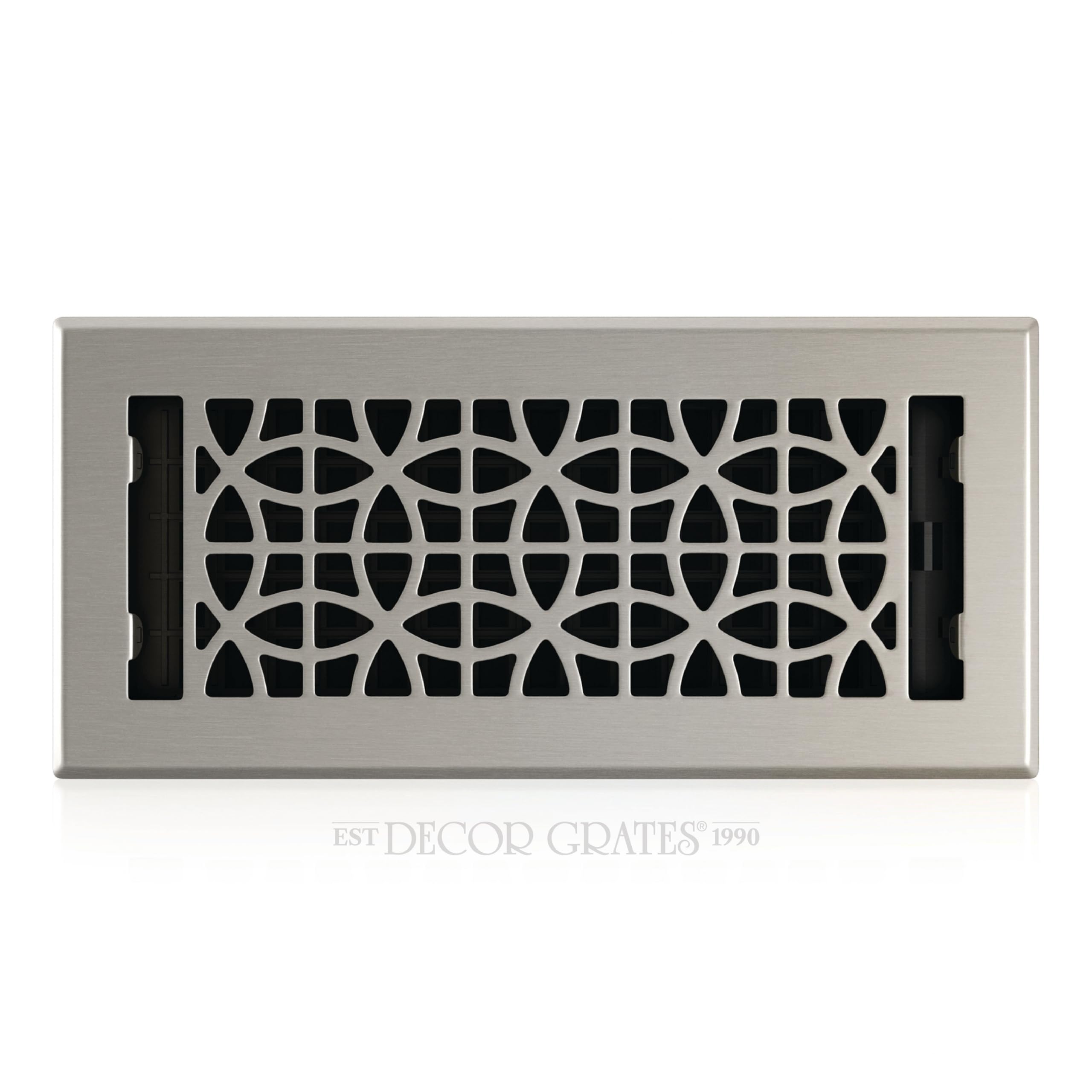 Decor Grates ECH410-NKL Eclipse Floor Register, Brushed Nickel Finish, 4x10