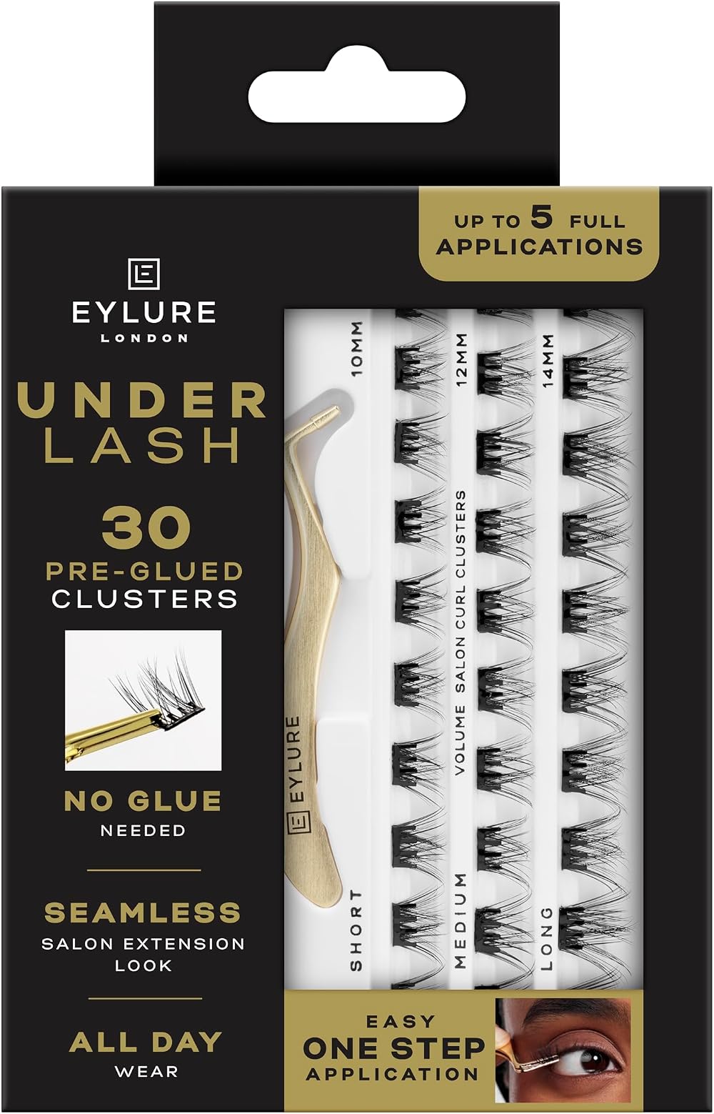 Eylure Underlash Pre-Glued Volume Salon Curl Clusters 30 Flare Kit