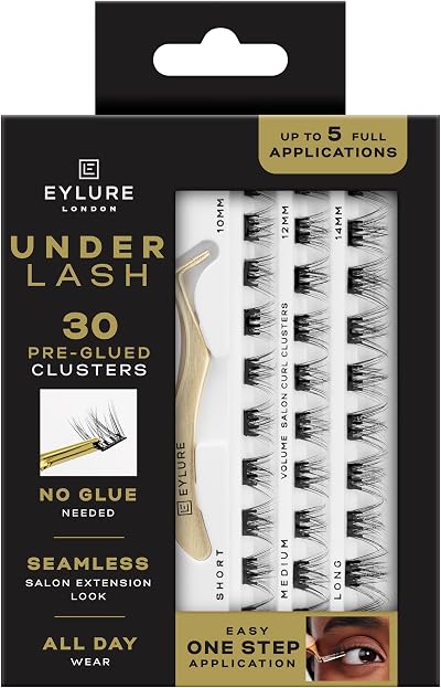 Eylure Underlash Pre-Glued Volume Salon Curl Clusters 30 Flare Kit
