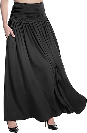 high waist maxi skirt with pockets