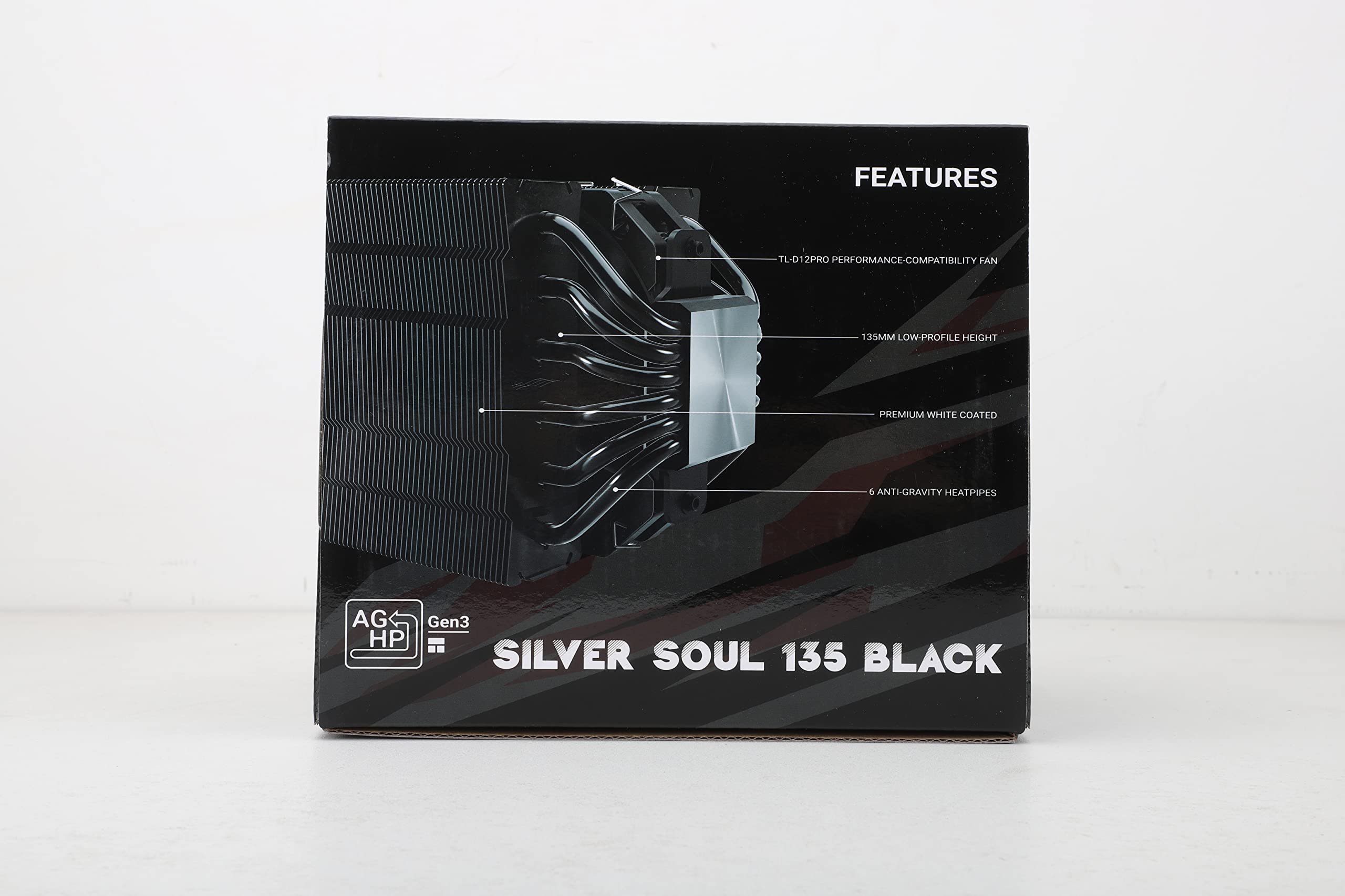 Silver Soul 135 Black Dual Tower CPU Air Cooler, 6x6mm Heat Pipes, TL-D12PRO PWM Fan, Aluminium Heatsink Cover, AGHP Technology, for AMD AM4/Intel 1700/1150/1151/1200/2011/2066/AM5