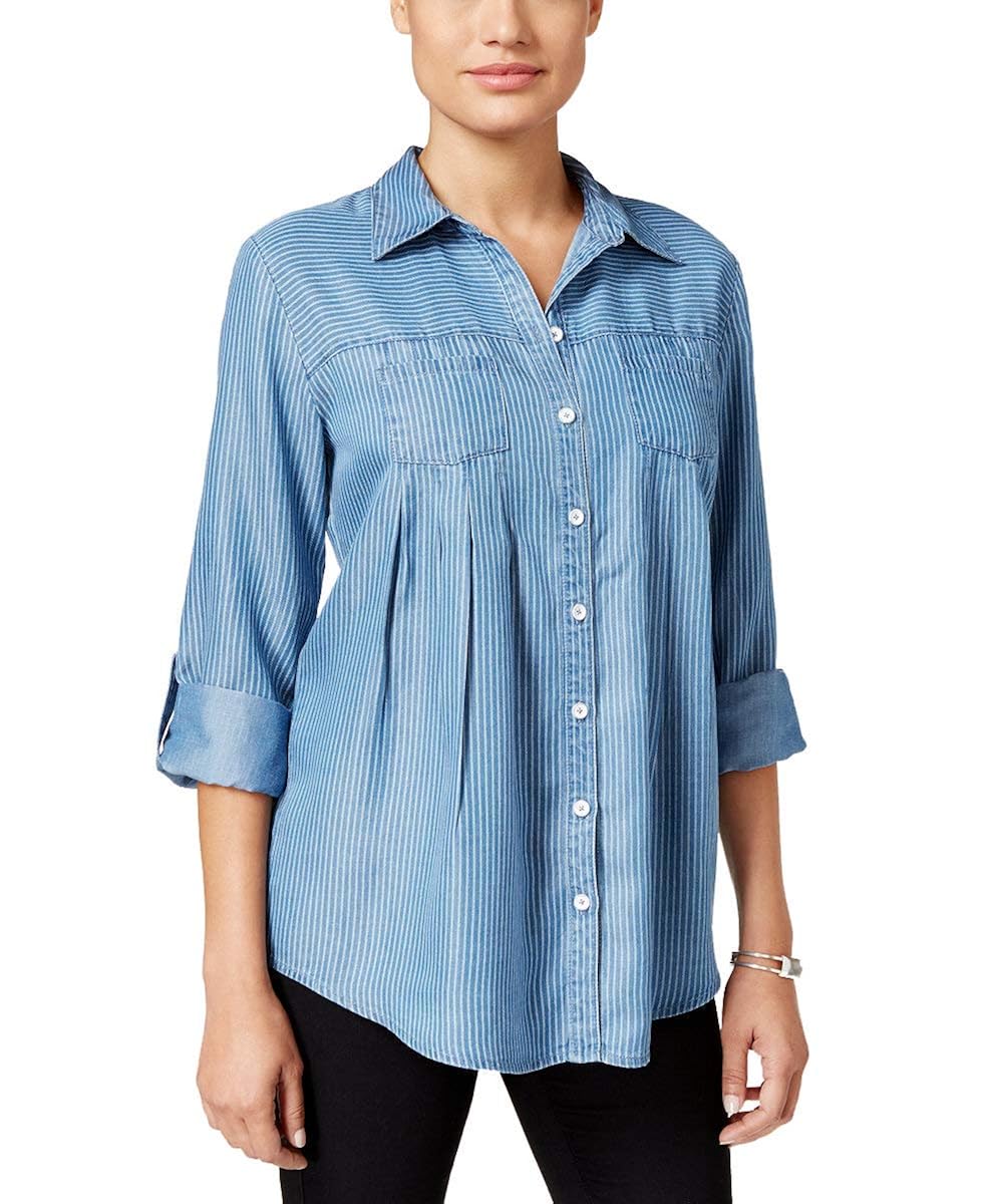 striped denim shirt womens
