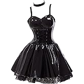 Haikyuu Women Goth Dress With Stockings Garters Choker Gothic Cosplay Costume Halloween