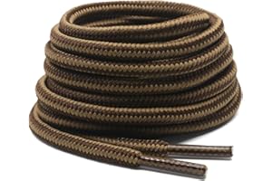 DELELE 2 Pair Round Boot Laces Outdoor Hiking Walking Shoelaces Dual Coloured Striped Shoe Lace Work Shoe Strings