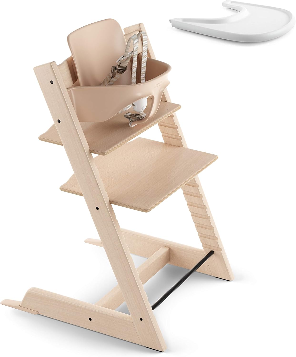 Stokke 2019 Tripp Trapp Natural High Chair & White Tray Bundle Amazon.co.uk Baby
