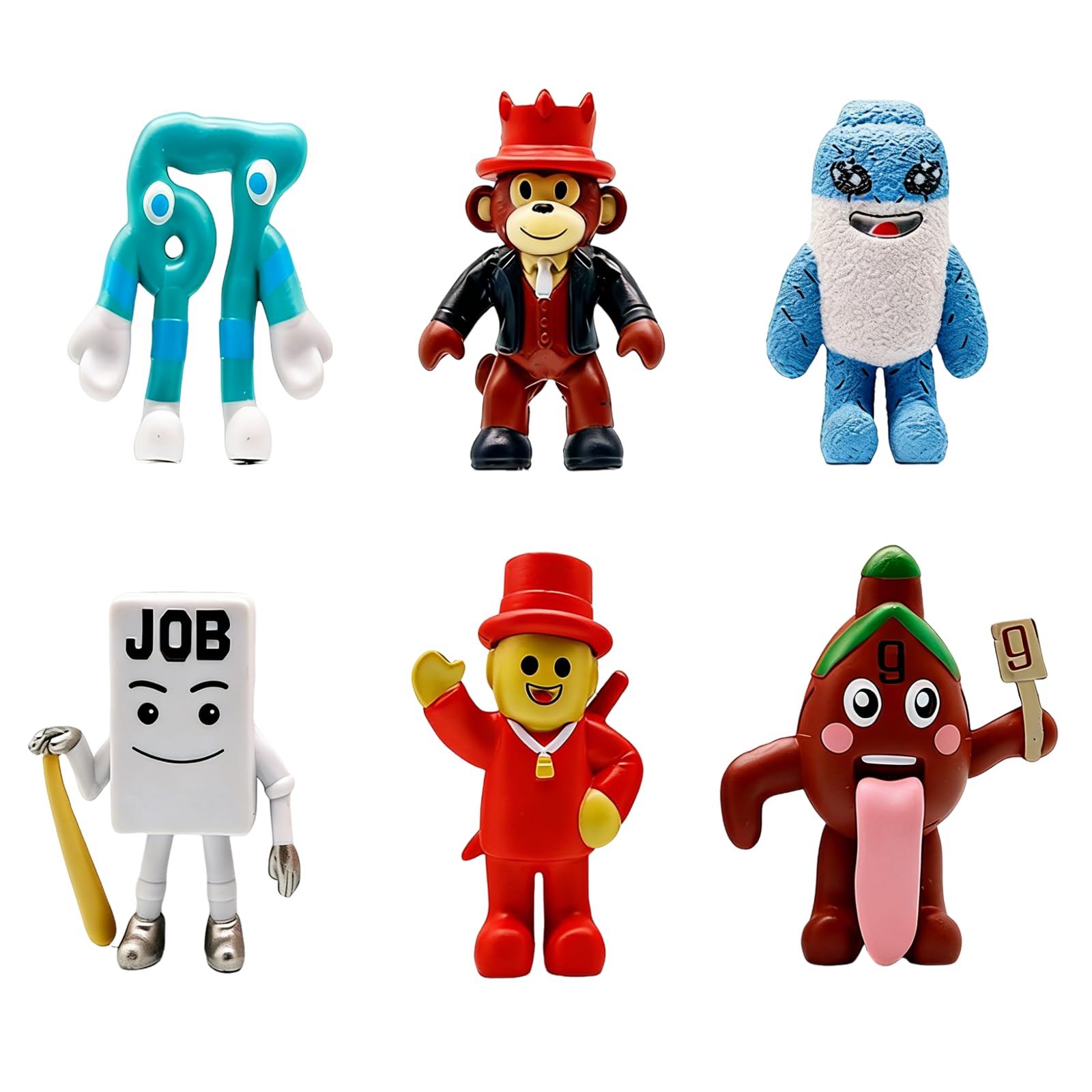 CavspkArt 6Pcs Steal A Brainrot Action Figures Set Collectible Toys for Fans, Brainrot Figures Set Strawberry Elephant Figures Animal, Brainrot Toys Model Set for Desk Decor and Gifts (6pcs)