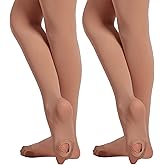 MANZI 2 Paris Convertible Ballet Tights for Girls Professional Transition Toddler Dance Stockings Ultra-Soft