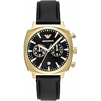 Amazon.com: Emporio Armani Men's Chronograph Black Leather Band