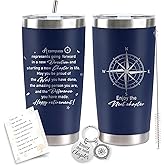 Retirement Gifts for Men 2025, 20 Oz Retired Tumbler Cup with Lid & Straw,Retirement Gift Stainless Steel Cup with Keychain & Card for Men Him Husband Teachers Boss Coworkers Xmas Gifts, Navy Blue
