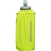 Nathan Handheld Soft Flask 18oz - Exo-Draw Insulated Collapsible Bottle - Grip-Free Strap & Rigid ExoSpine for Comfort/Support - Breathable Mesh Strap - Ideal Running/Hiking, Pinnacle, Lime Green