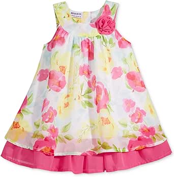Robe Soleil Asymétrique Blueberi Boulevard - Bandana été, Zigzag Floral, Babydoll Taille 4, Multicolore