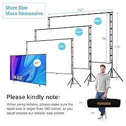 TOWOND Projector Screen and Stand, 180 inch Outdoor