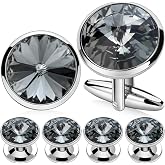 HAWSON Cufflinks for Men with 4/6 pcs Shirt Studs Set, Gift Box Packed, Mens Jewelry or Accessories for Wedding, Party, Anniversary, Birthday