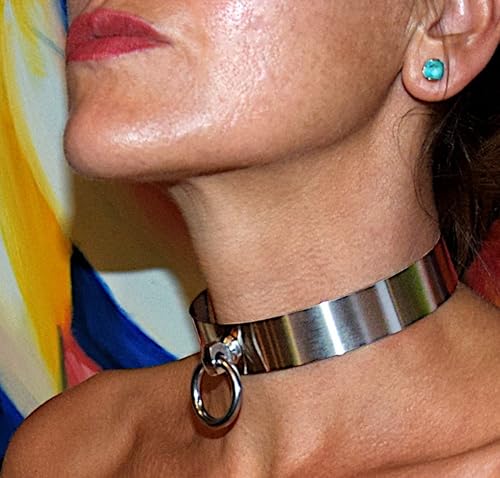 Edelstahlhalsband Metallhalsband Stahlhalsband Edelstahl Halsband Halsschmuck mit Ring der O / Unisex / Größe: Maßanfertigung